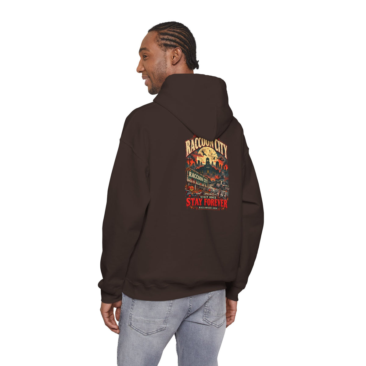 Welcome to Raccoon City Halloween 2026 Gildan 18500 Hoodie