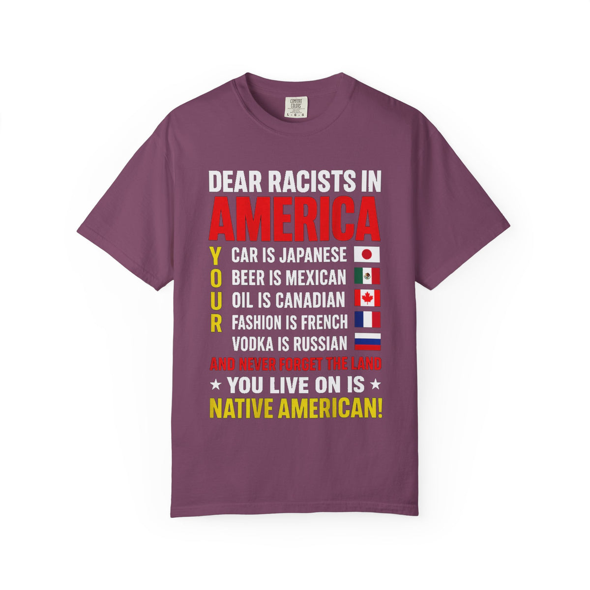 Dear Racists in America Anti-Racism Comfort Colors Tee