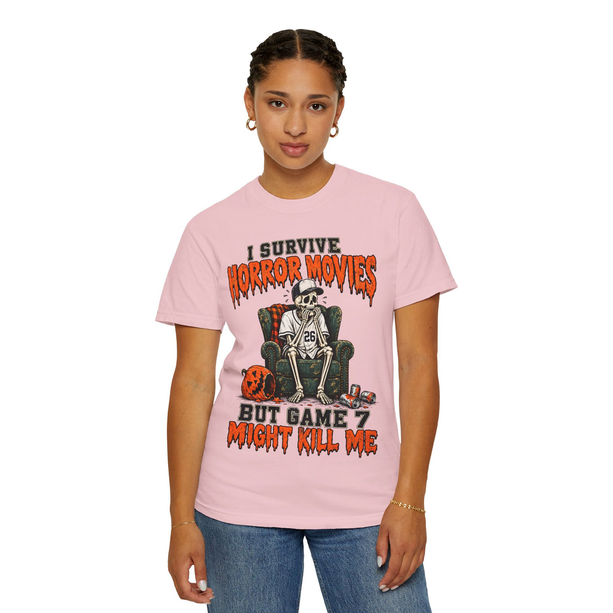 Horror Movies Game 7 Baseball Comfort Colors T-Shirt