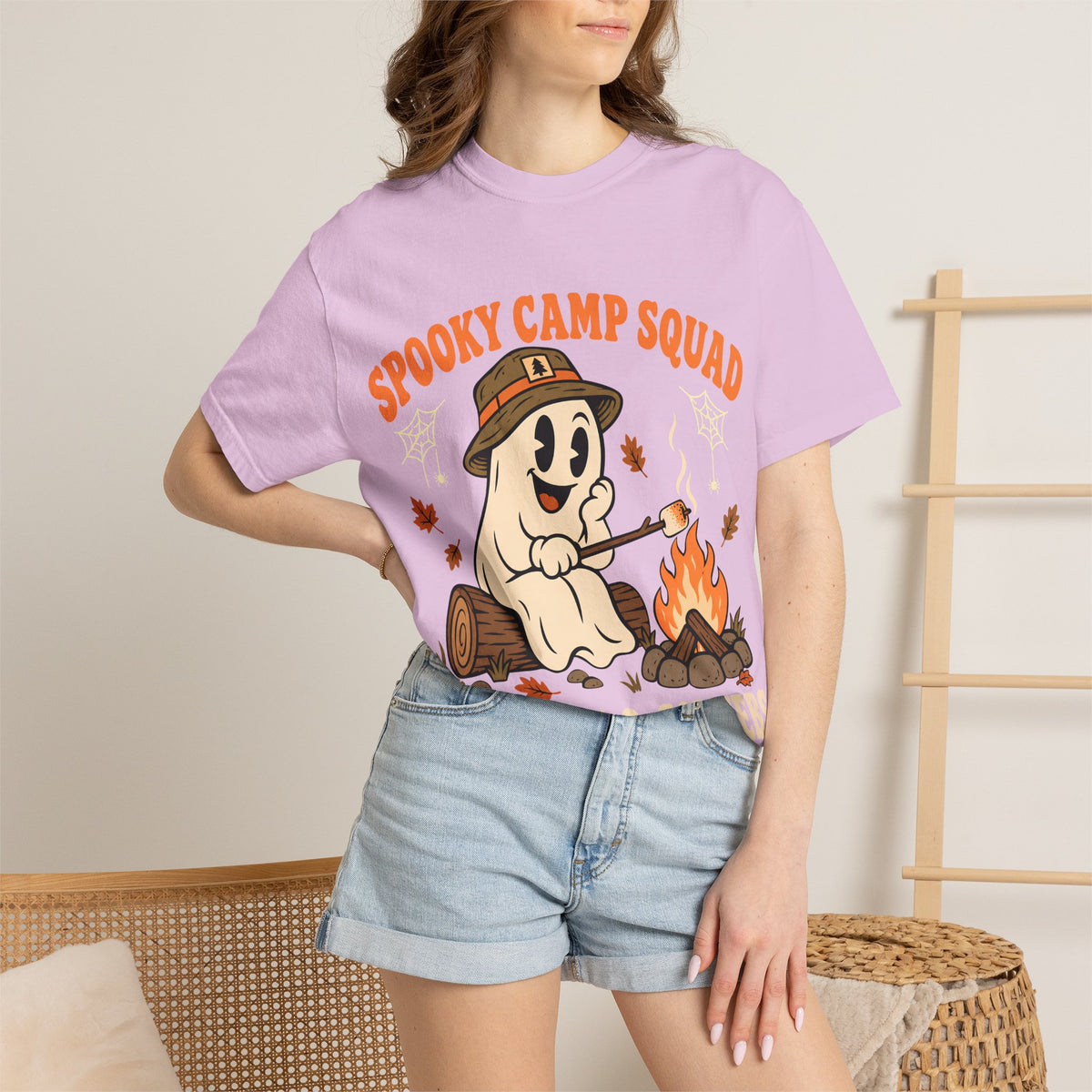 Spooky Camp Squad Campfires & Cobwebs Comfort Colors Tee