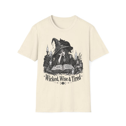 Wicked Wise & Tired Funny Exhausted Witch Mom T-Shirt