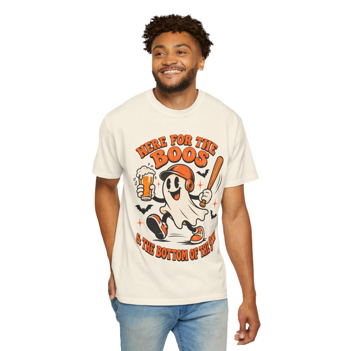 Here for the Boos Baseball Halloween Comfort Colors Tee