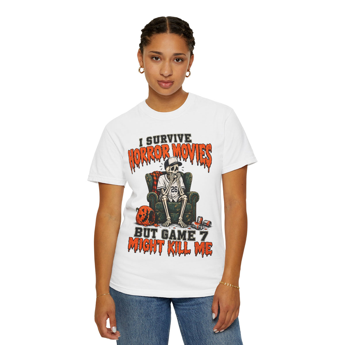 Horror Movies Game 7 Baseball Comfort Colors T-Shirt