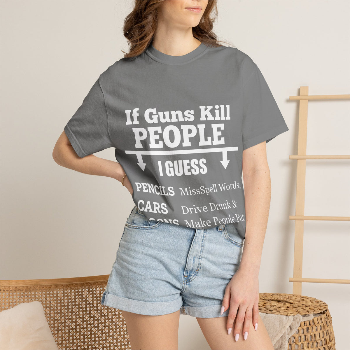 If Guns Kill People Funny Firearm Statement Comfort Colors Tee