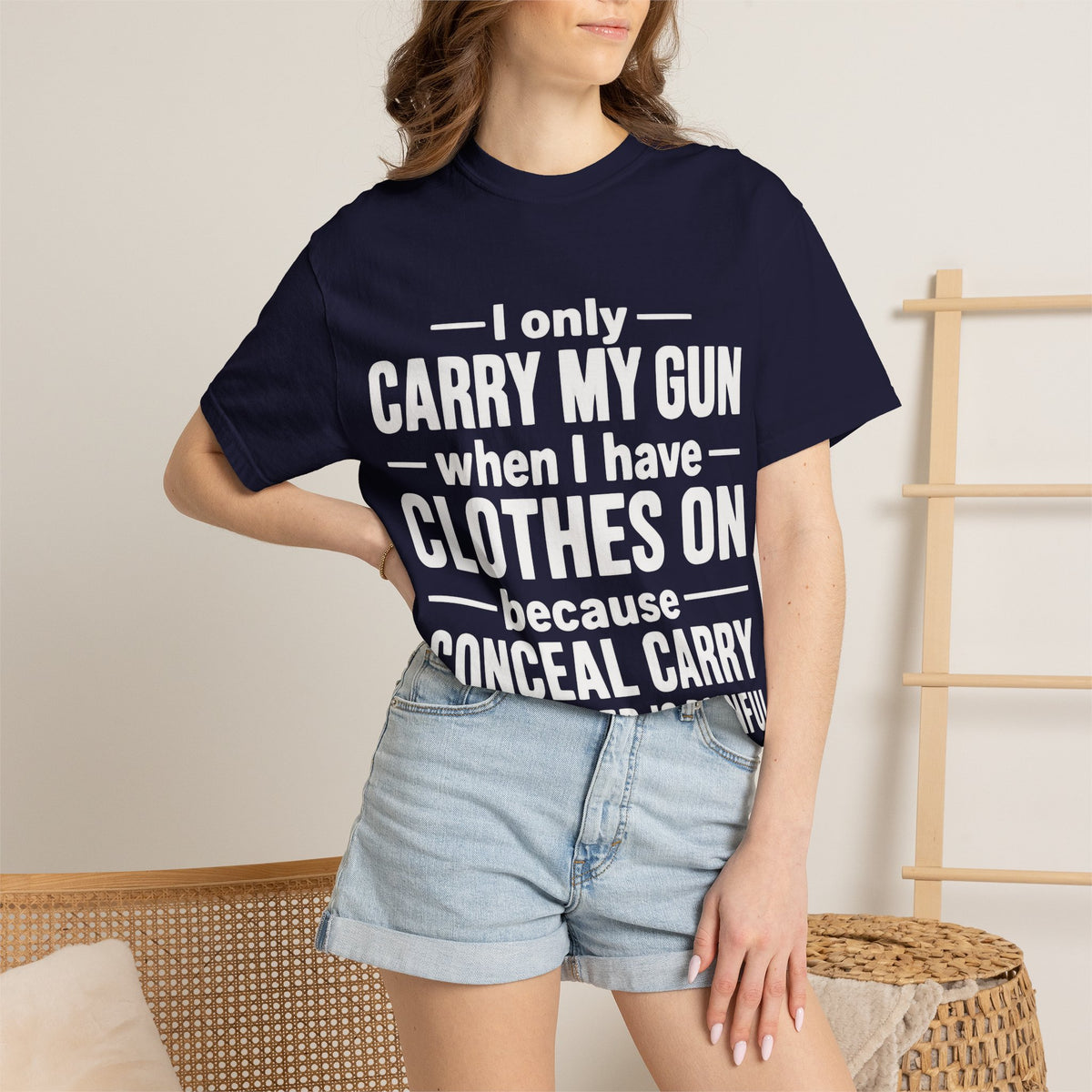 I Only Carry My Gun With Clothes On Comfort Colors Tee