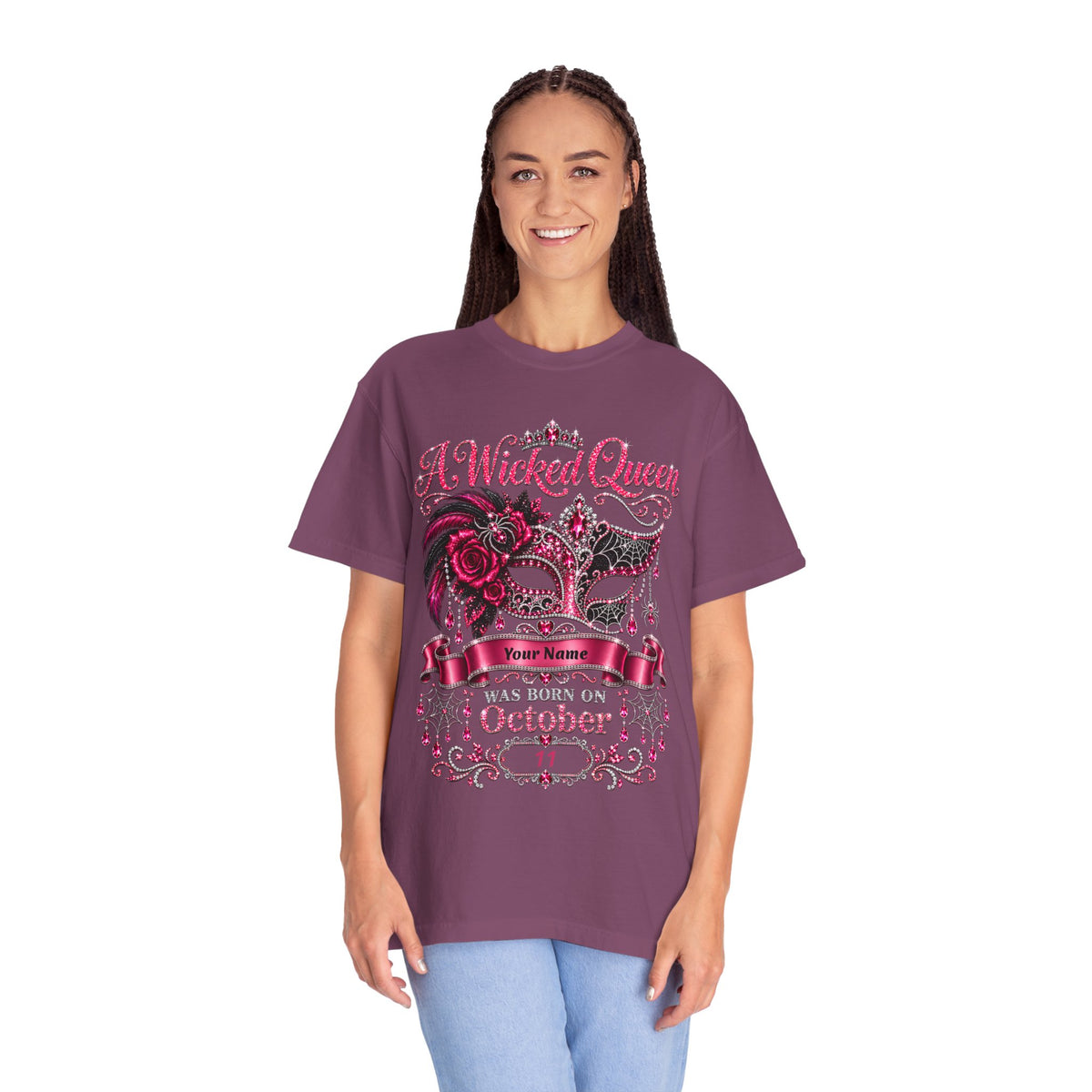 Personalized Wicked Queen October Birthday Comfort Colors Tee