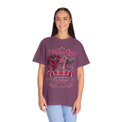 Personalized Wicked Queen October Birthday Comfort Colors Tee