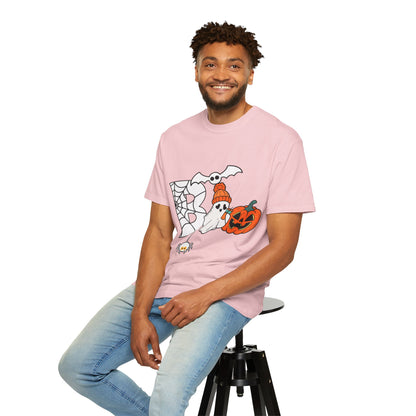 Cute Ghost Pumpkin Cozy Halloween Comfort Colors T-Shirt