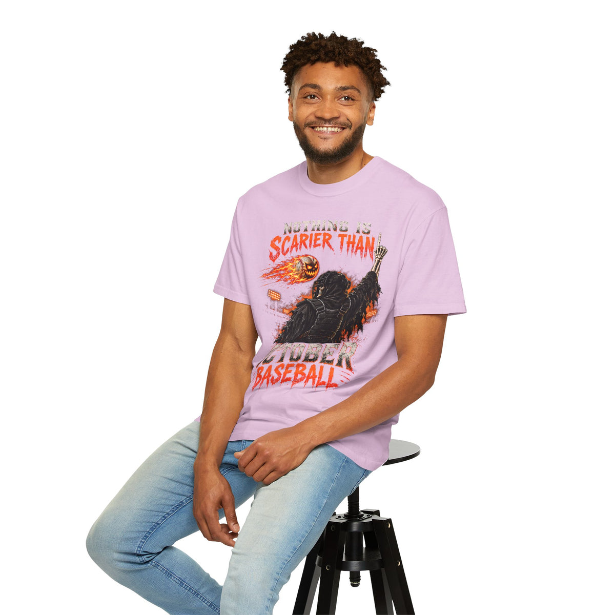 October Baseball Halloween Comfort Colors Graphic T-Shirt