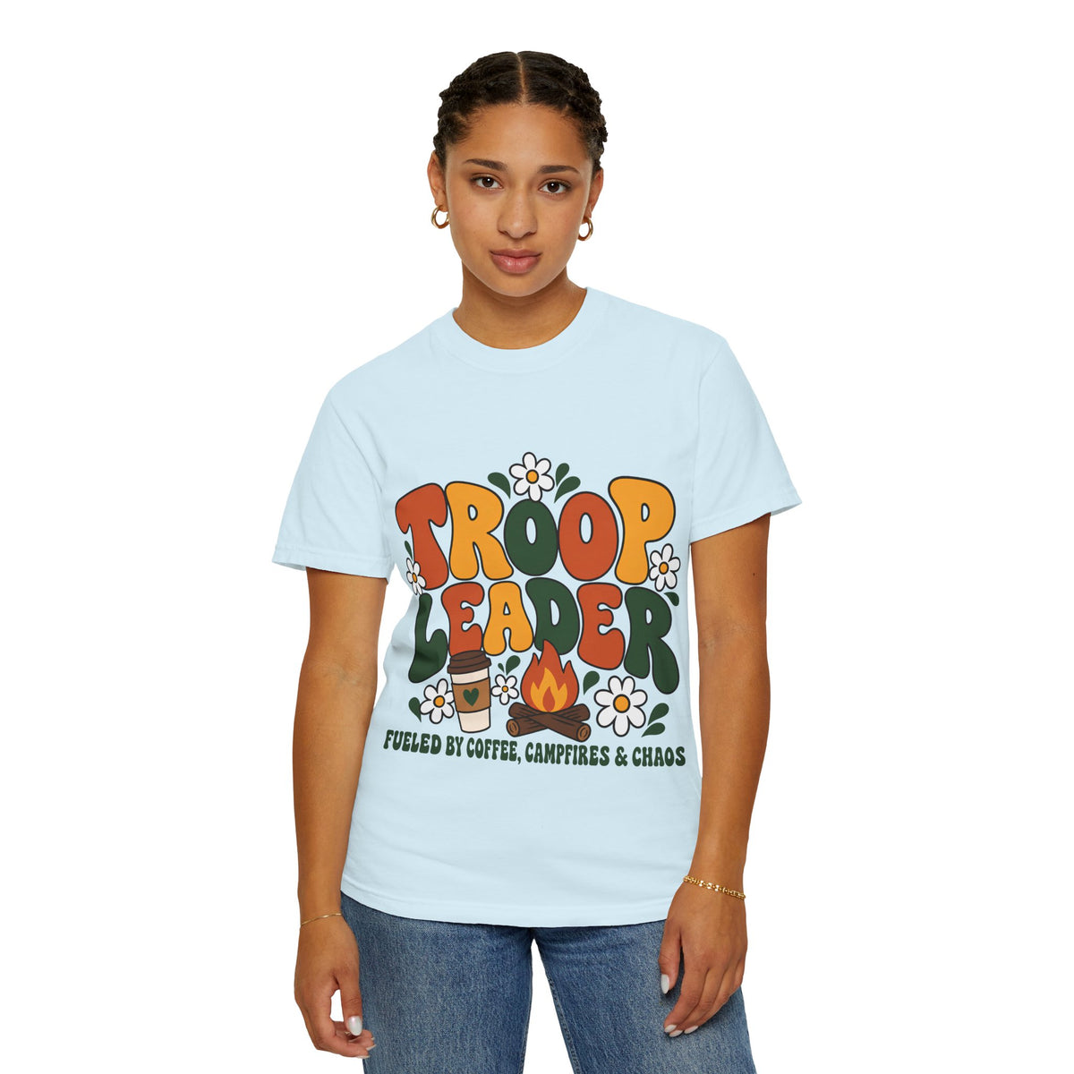 Troop Leader Coffee Campfires Chaos Comfort Colors Tee