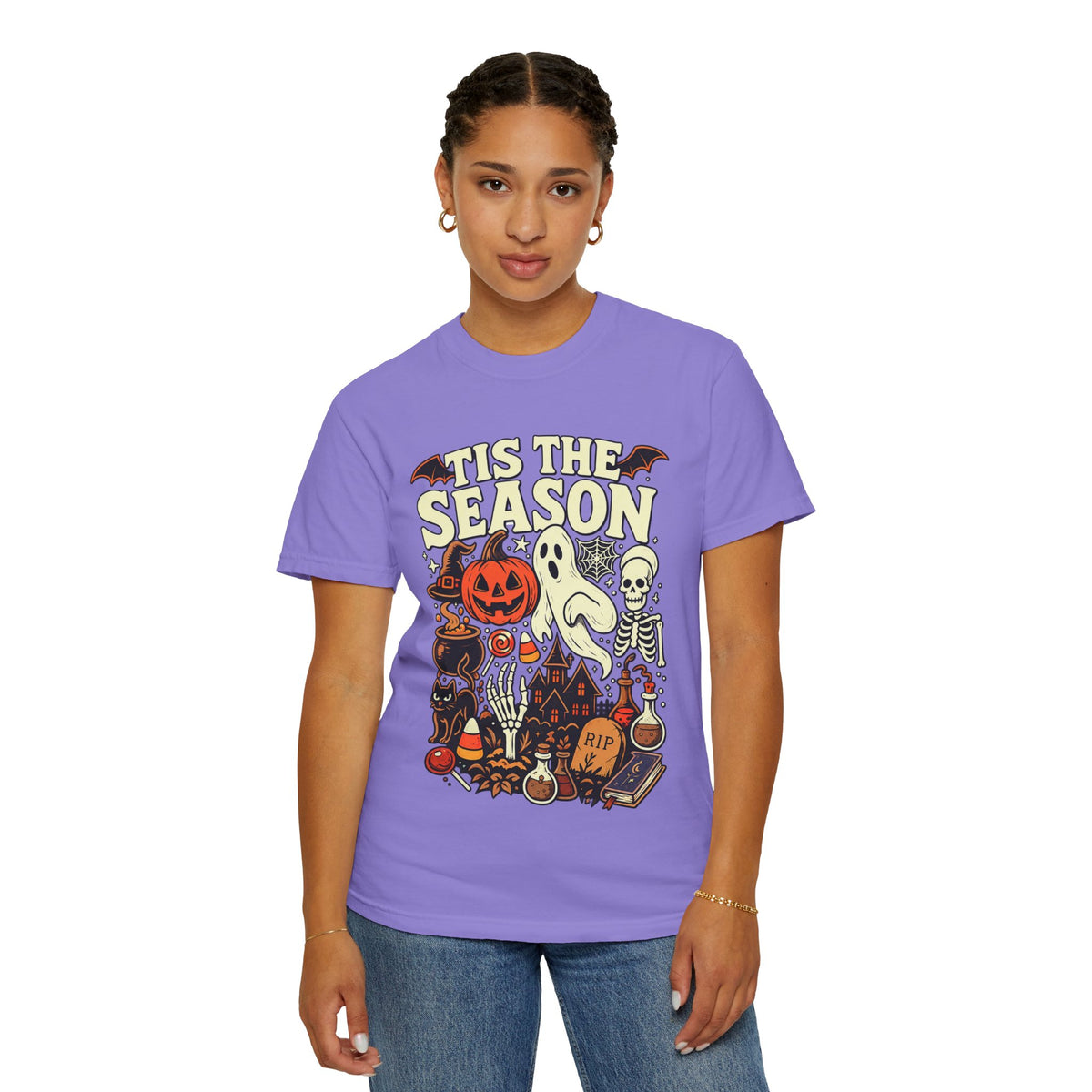 Tis the Season Spooky Halloween Comfort Colors Graphic Tee