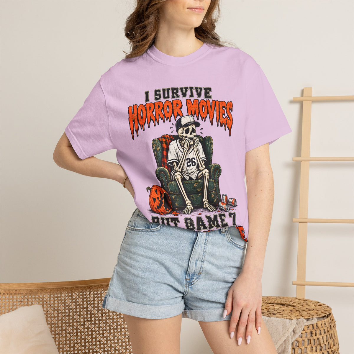 Horror Movies Game 7 Baseball Comfort Colors T-Shirt