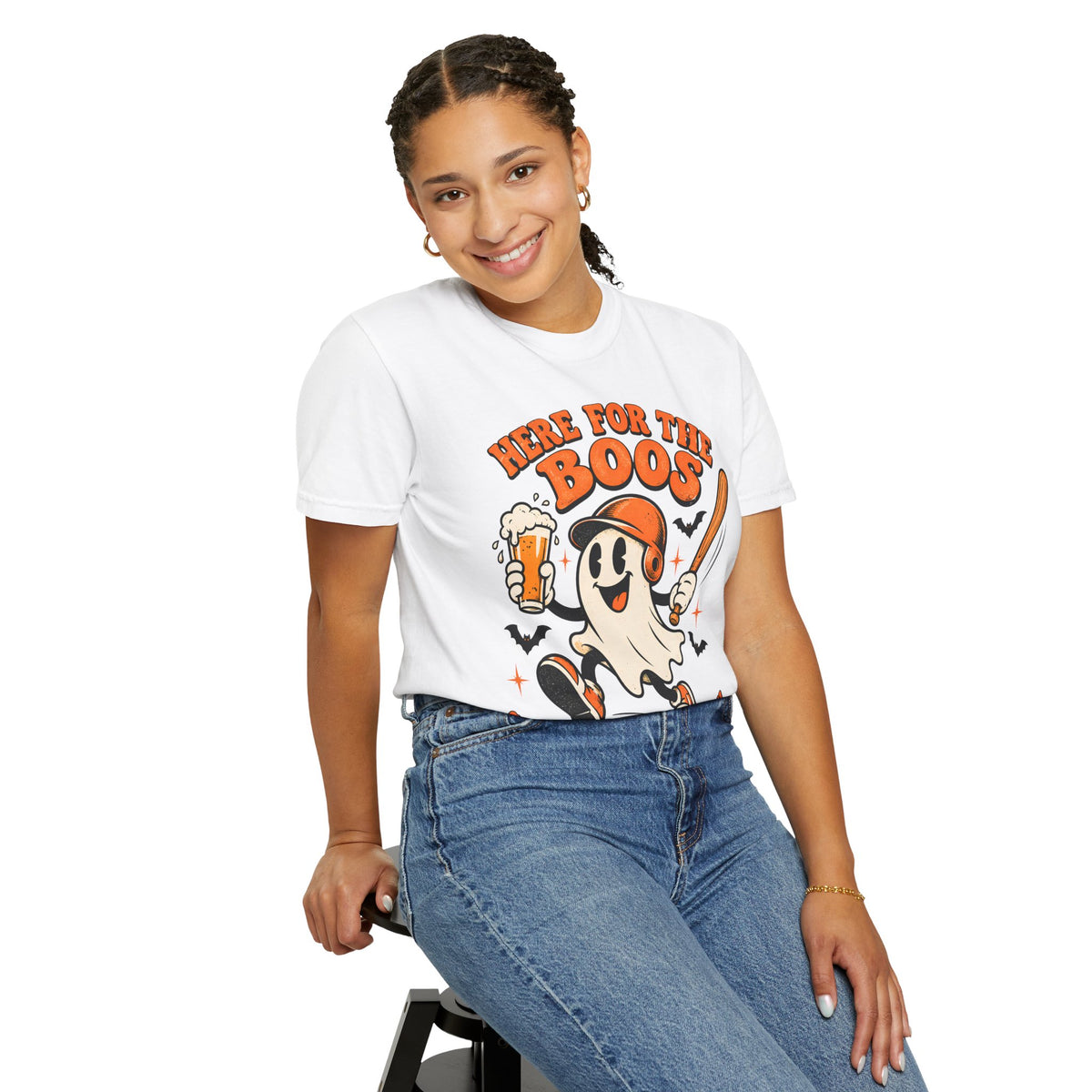 Here for the Boos Baseball Halloween Comfort Colors Tee