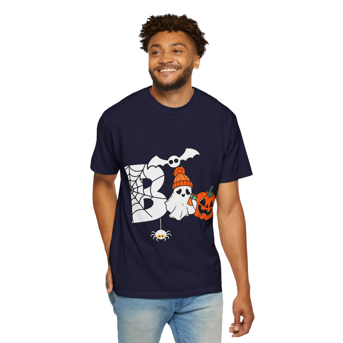 Cute Ghost Pumpkin Cozy Halloween Comfort Colors T-Shirt
