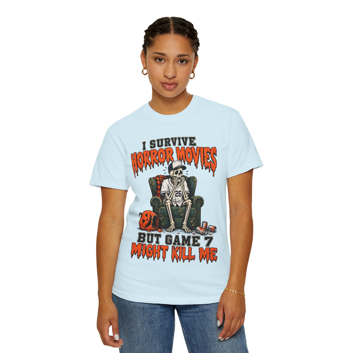 Horror Movies Game 7 Baseball Comfort Colors T-Shirt