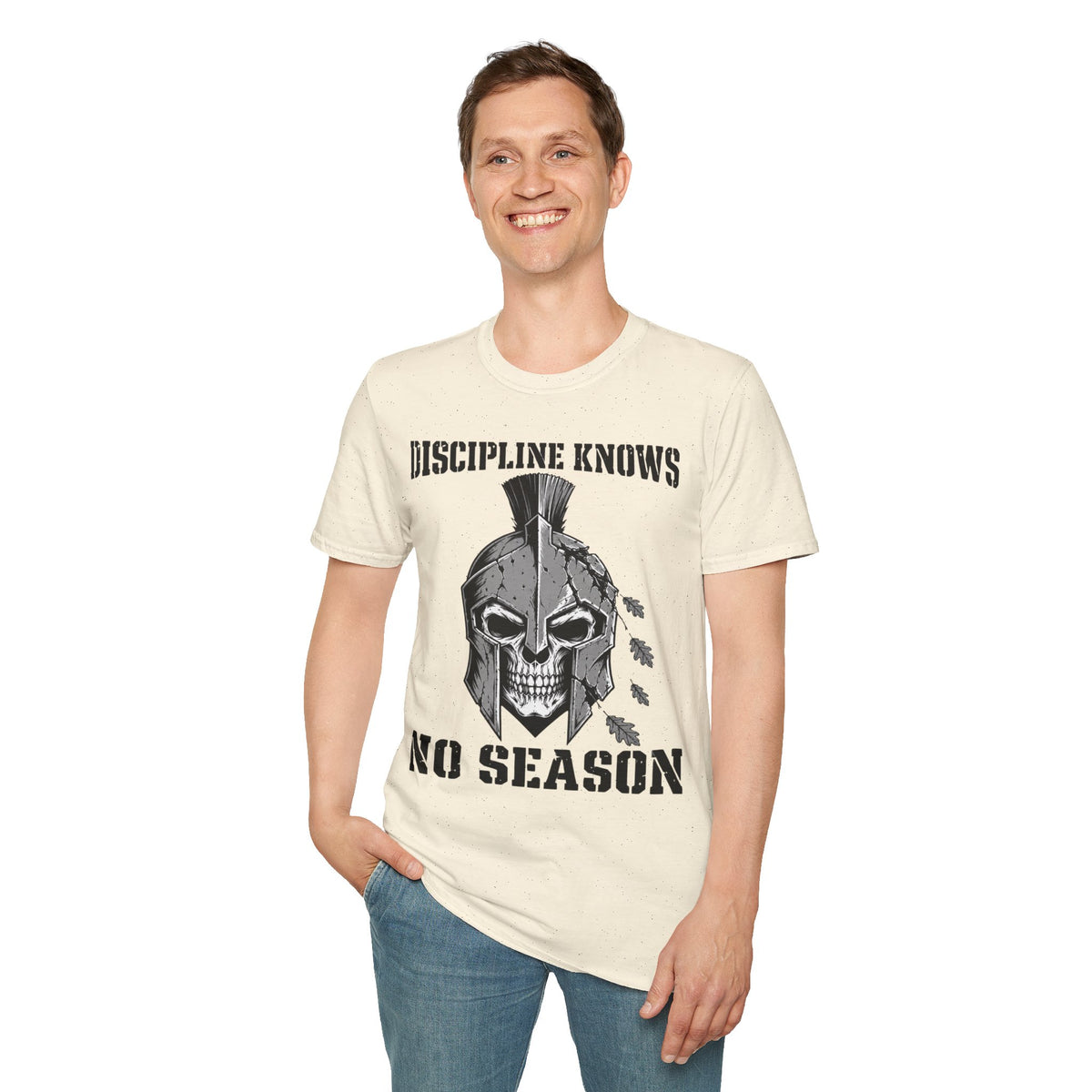 Discipline Knows No Season Shirt – Spartan Skull Stoic Warrior Tee
