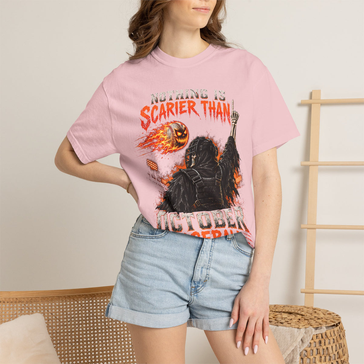 October Baseball Halloween Comfort Colors Graphic T-Shirt