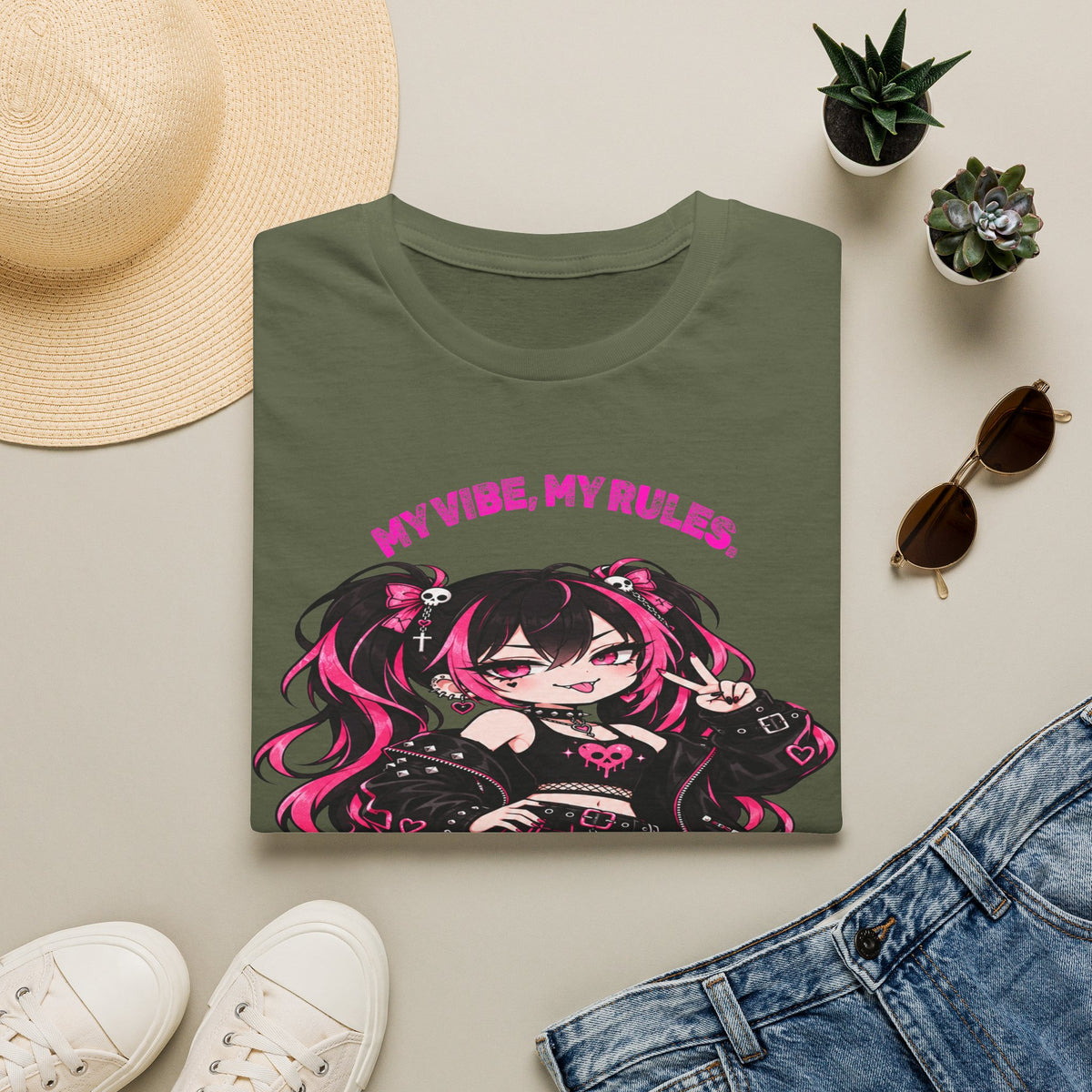 My Vibe, My Rules Anime Chibi Graphic Tee