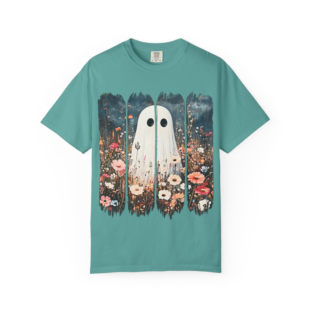 Floral Ghost Wildflower Halloween Comfort Colors T-Shirt