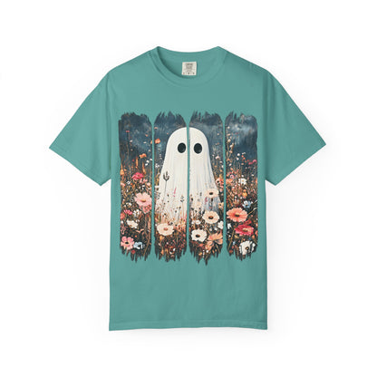 Floral Ghost Wildflower Halloween Comfort Colors T-Shirt