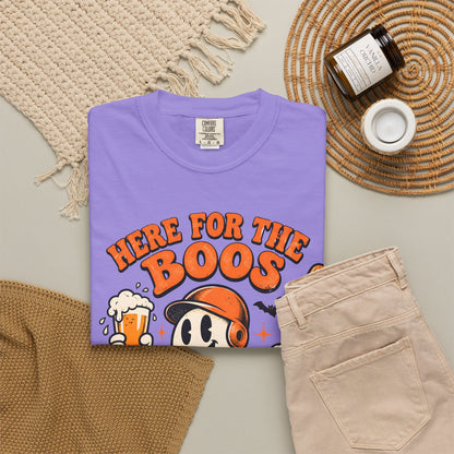 Here for the Boos Baseball Halloween Comfort Colors Tee