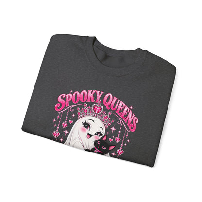 Spooky Queens Are Born in October Gildan 18000 Sweatshirt