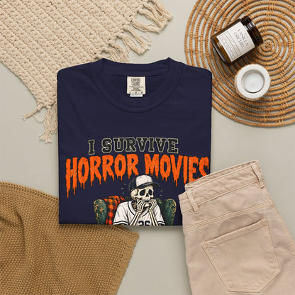 Horror Movies Game 7 Baseball Comfort Colors T-Shirt