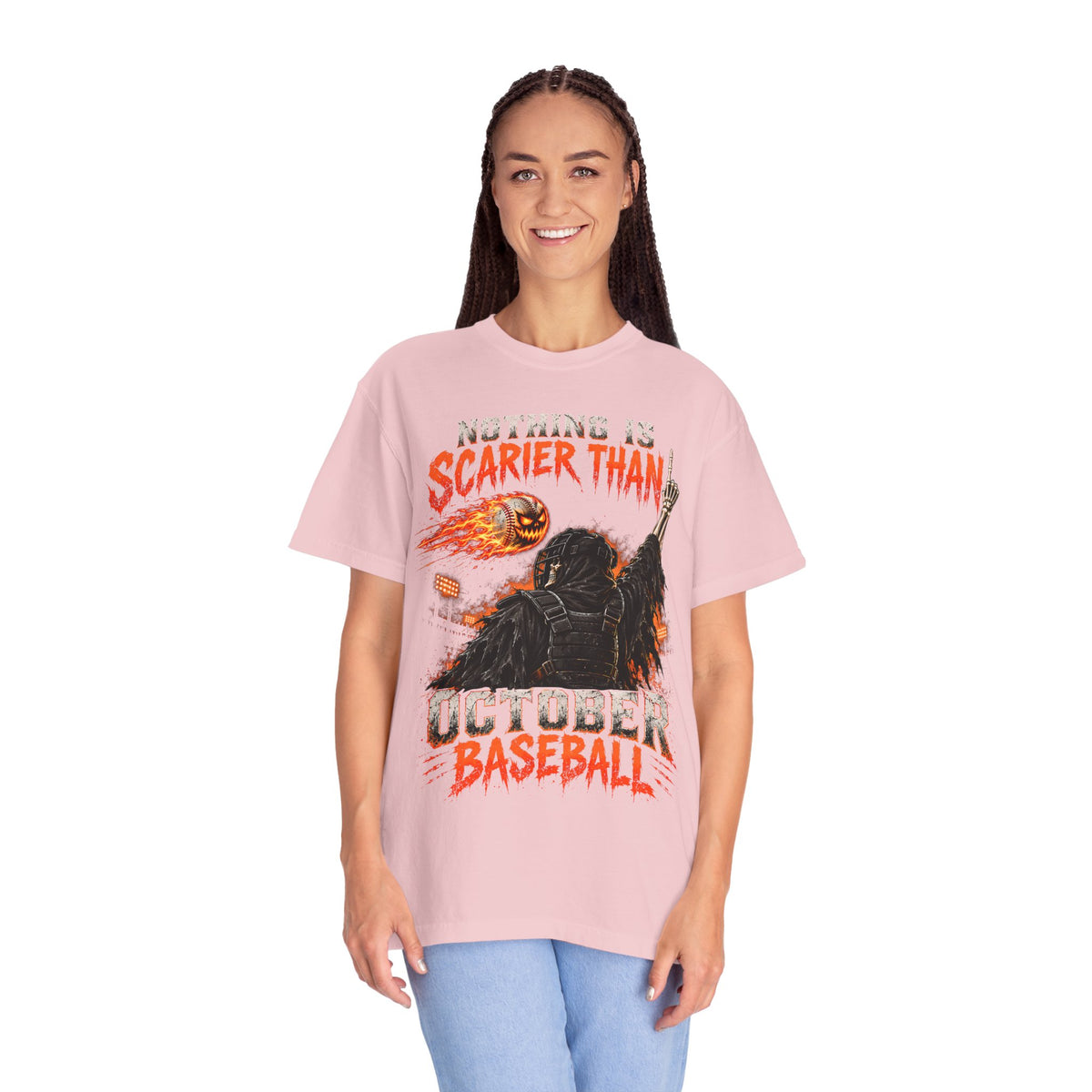 October Baseball Halloween Comfort Colors Graphic T-Shirt
