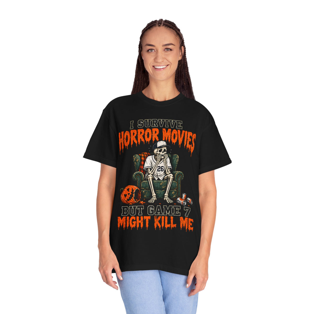 Horror Movies Game 7 Baseball Comfort Colors T-Shirt
