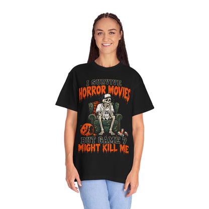 Horror Movies Game 7 Baseball Comfort Colors T-Shirt