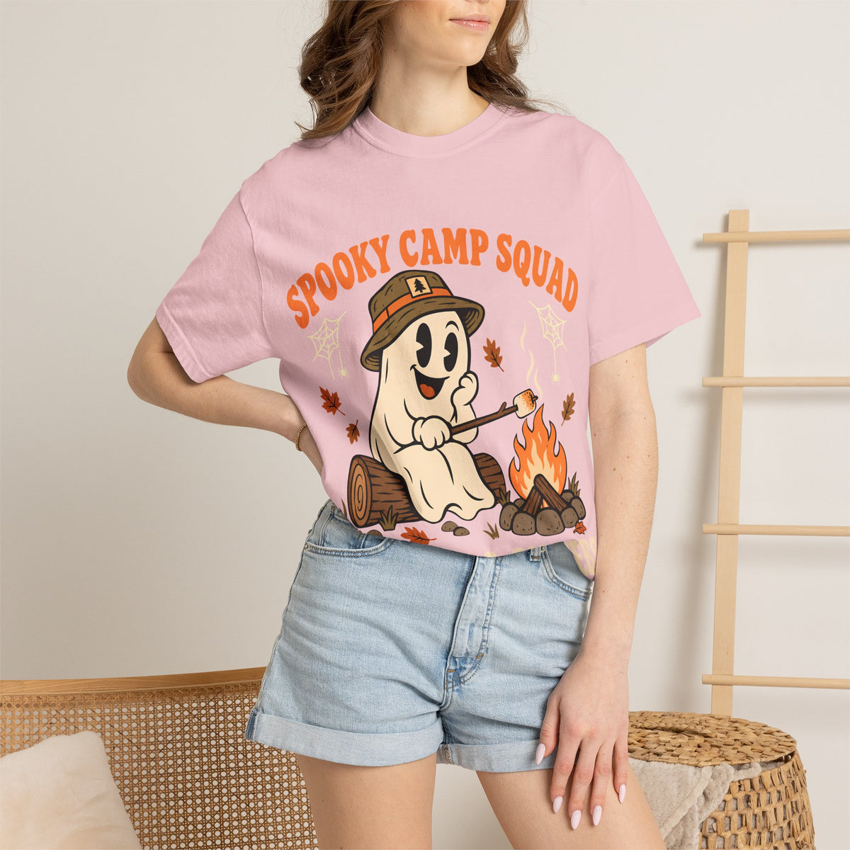 Spooky Camp Squad Campfires & Cobwebs Comfort Colors Tee