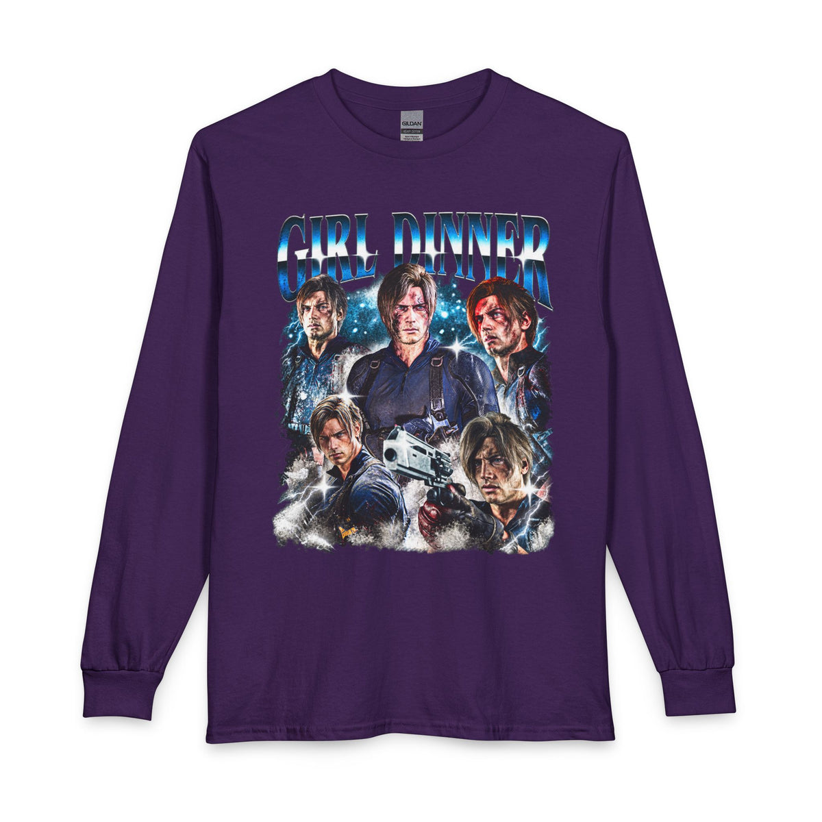 Girl Dinner Survival Horror Gildan Heavy Cotton Long Sleeve Tee