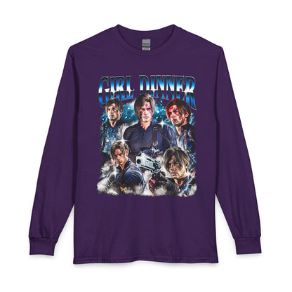 Girl Dinner Survival Horror Gildan Heavy Cotton Long Sleeve Tee