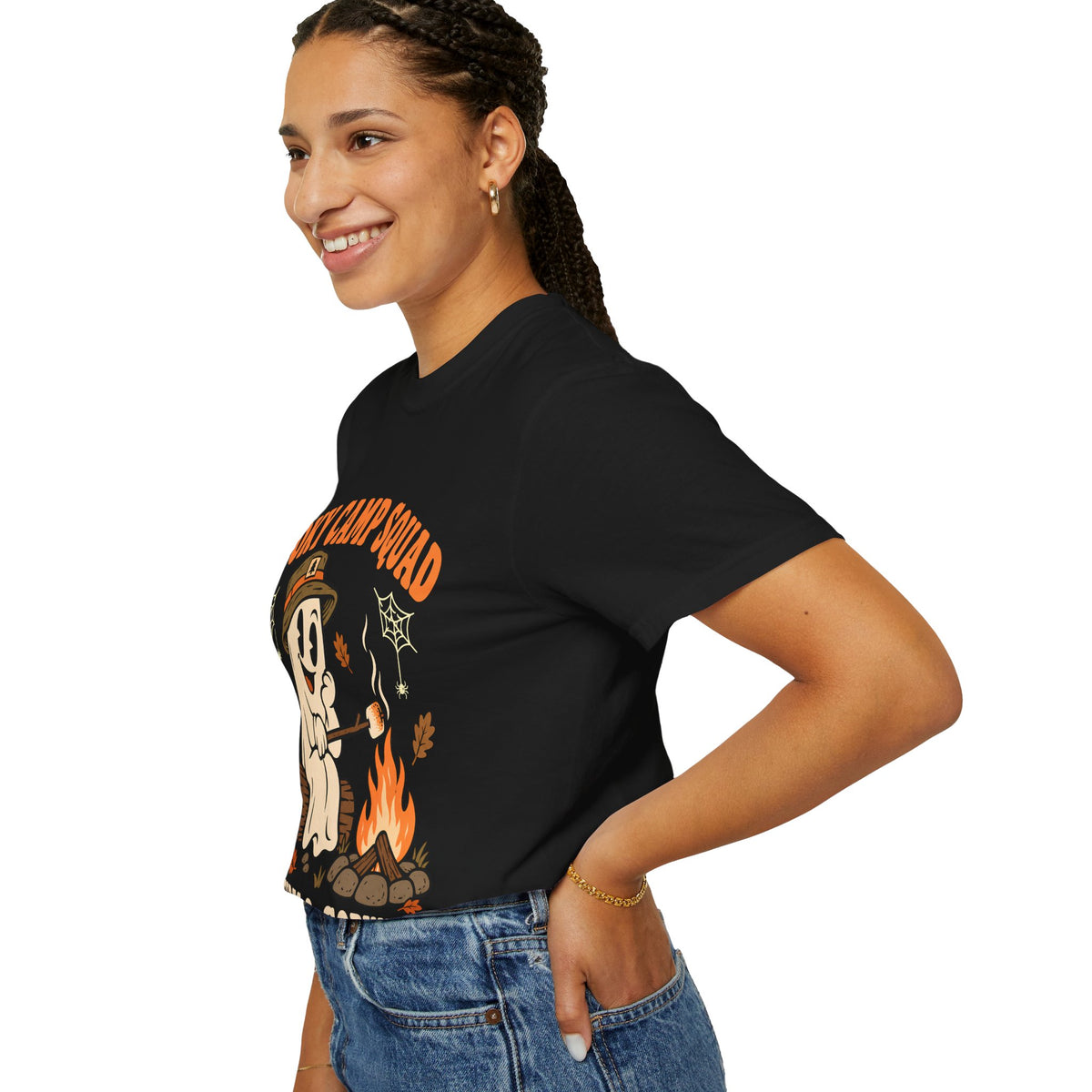 Spooky Camp Squad Campfires & Cobwebs Comfort Colors Tee