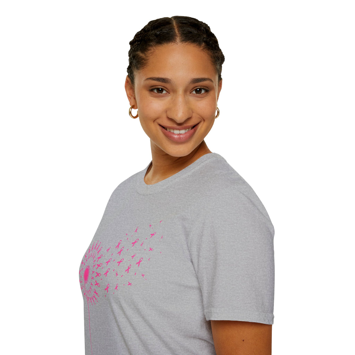 Pink Ribbon Dandelion Breast Cancer Awareness Tee