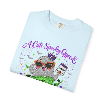 Personalized Spooky Queen October Birthday Comfort Colors Tee