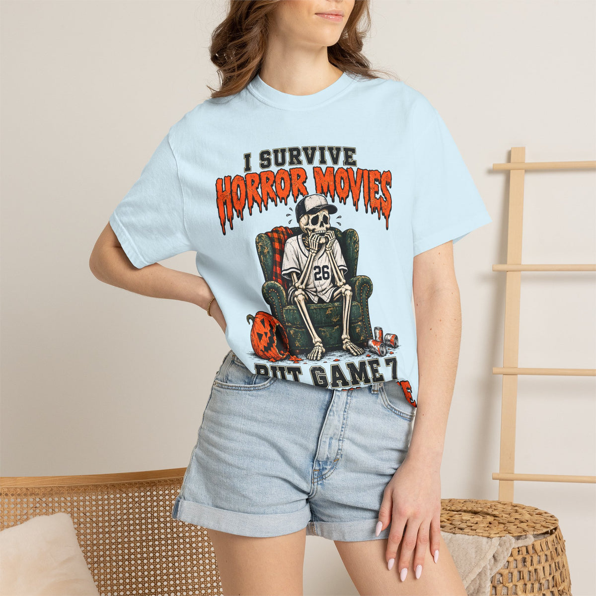 Horror Movies Game 7 Baseball Comfort Colors T-Shirt