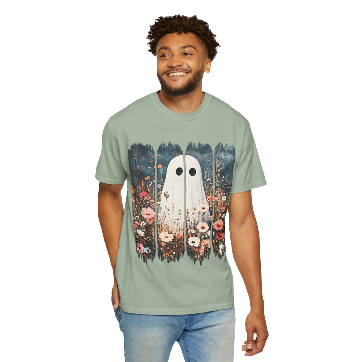 Floral Ghost Wildflower Halloween Comfort Colors T-Shirt
