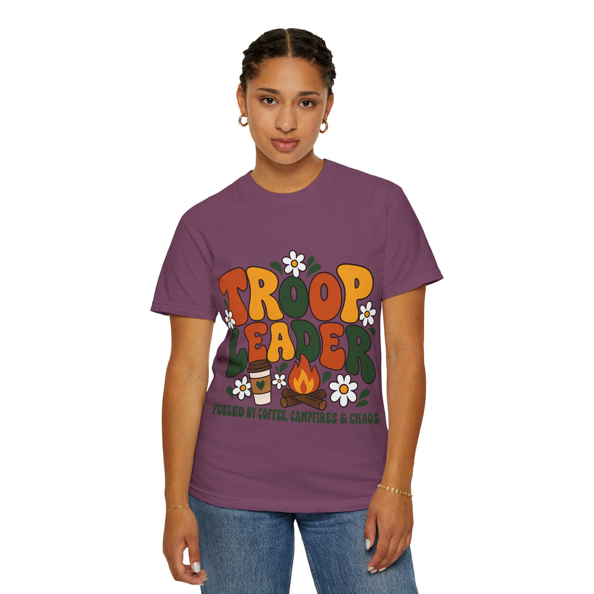 Troop Leader Coffee Campfires Chaos Comfort Colors Tee