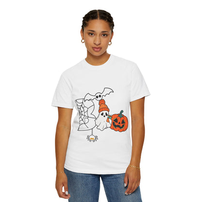 Cute Ghost Pumpkin Cozy Halloween Comfort Colors T-Shirt