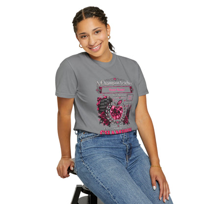 Personalized Champion Teacher October Birthday Comfort Colors Tee