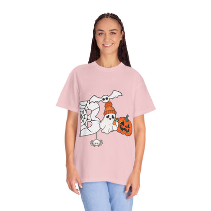 Cute Ghost Pumpkin Cozy Halloween Comfort Colors T-Shirt