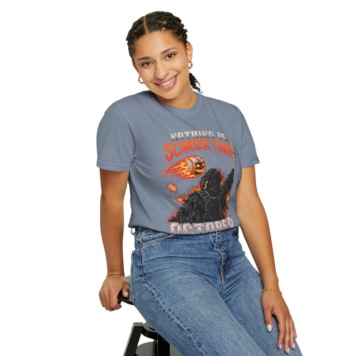 October Baseball Halloween Comfort Colors Graphic T-Shirt