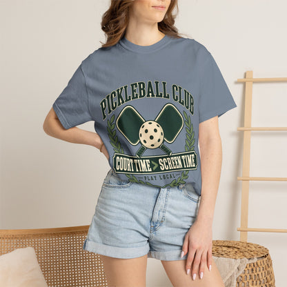 Pickleball Club Court Time Over Screen Time Comfort Colors Tee