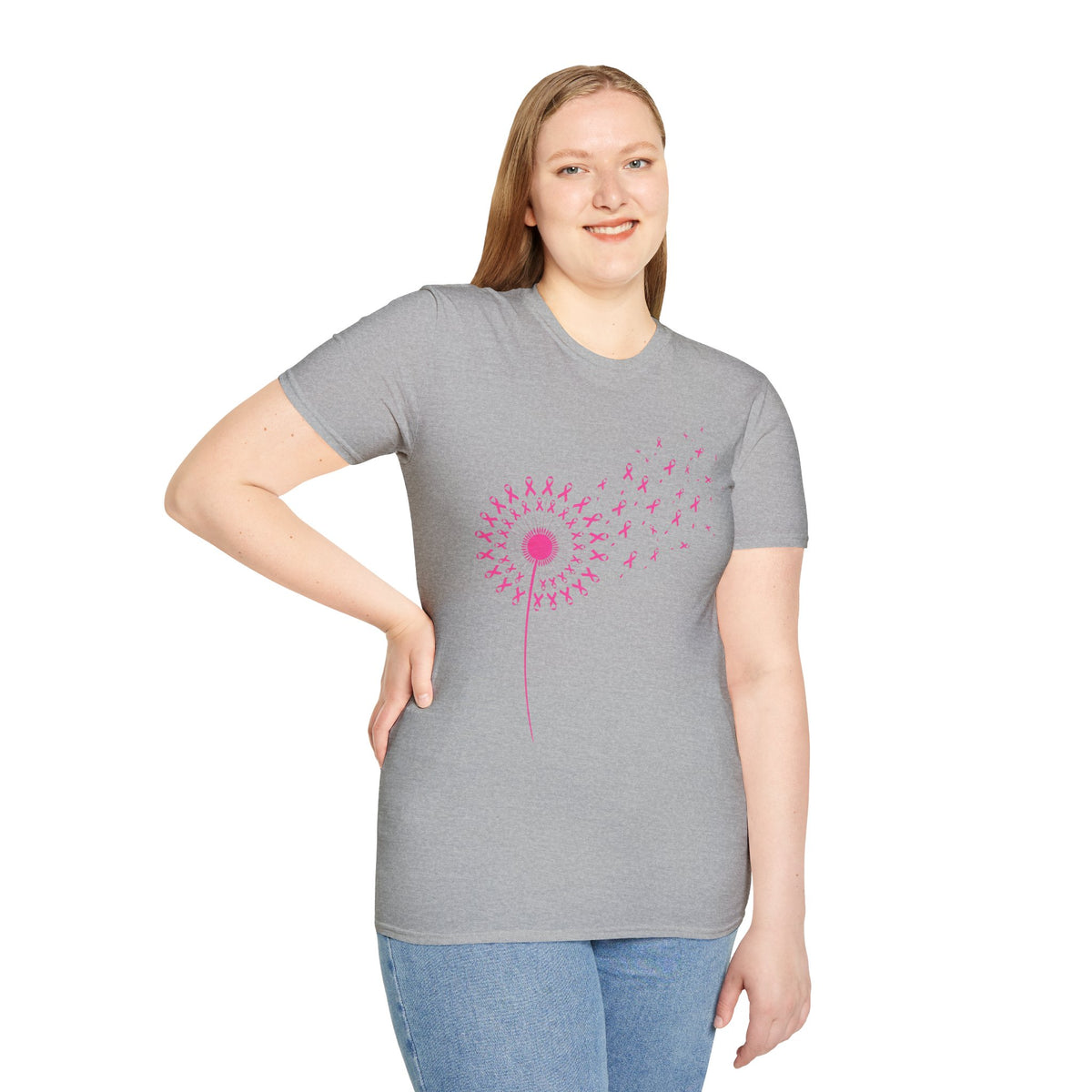 Pink Ribbon Dandelion Breast Cancer Awareness Tee