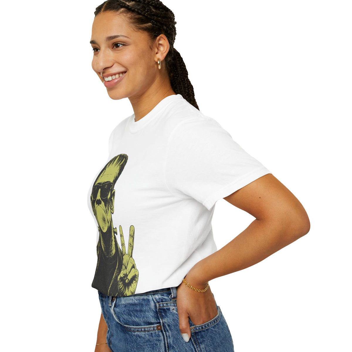 Frankenstein Bubblegum Peace Sign Comfort Colors T-Shirt