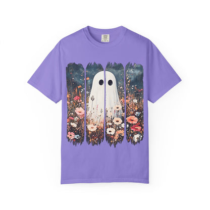 Floral Ghost Wildflower Halloween Comfort Colors T-Shirt