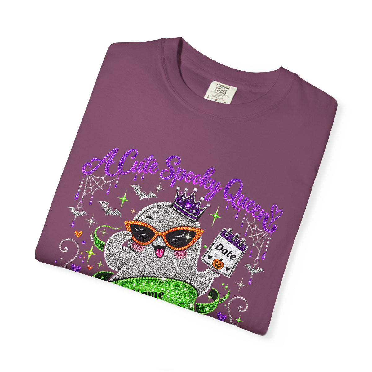 Personalized Spooky Queen October Birthday Comfort Colors Tee