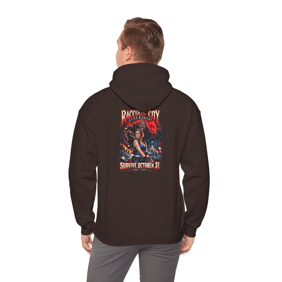 Raccoon City After Midnight Halloween Gildan 18500 Hoodie