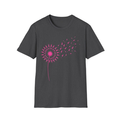Pink Ribbon Dandelion Breast Cancer Awareness Tee
